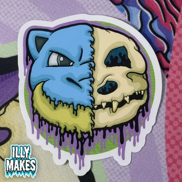 Drippy Blastoise Skull Sticker