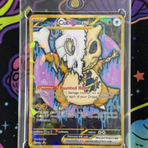 Drippy Cubone EX custom Pokémon card featuring fighting type skull art and gold full art border without case