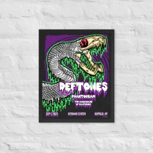 Framed Drippy Deftones Buffalo, NY Fan Concert Poster
