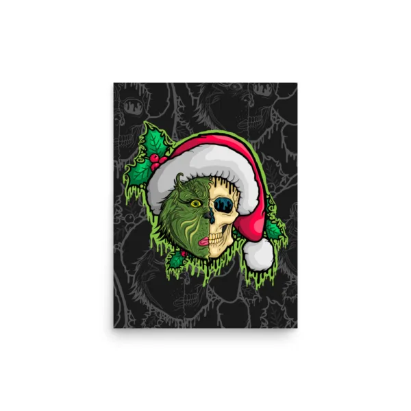 Drippy Grinch Skull Poster Print - Image 4