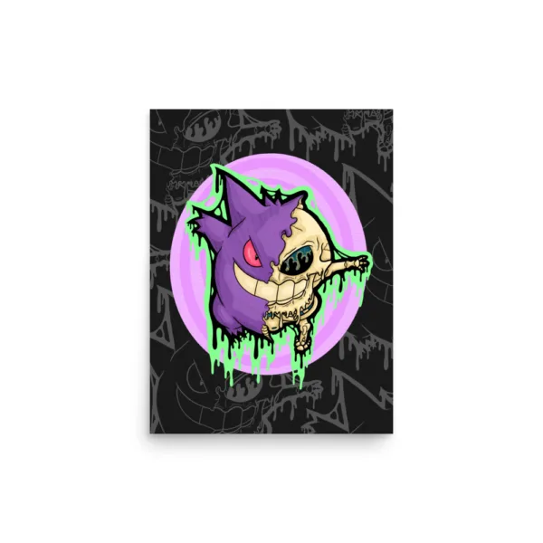 Drippy Gengar Skull Poster Print