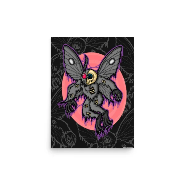 Drippy Mothman Skeleton Poster - Image 4