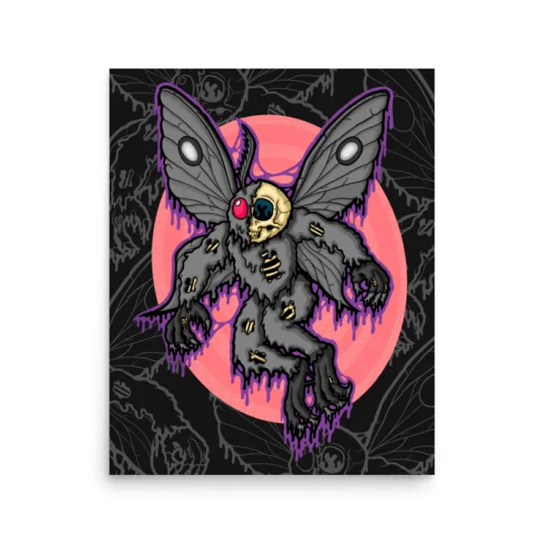 Drippy Mothman Skeleton Poster - Image 3