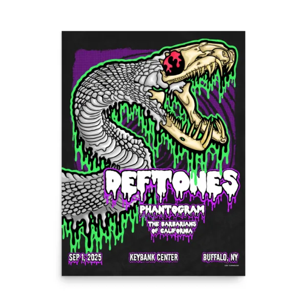 Drippy Deftones Buffalo, NY Fan Concert Poster