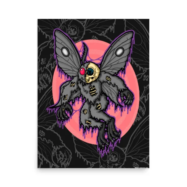 Drippy Mothman Skeleton Poster - Image 2