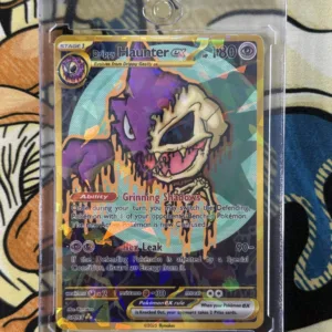 Drippy Haunter EX custom Pokémon card featuring eerie skull art and shimmering laminate with gold border, no packaging