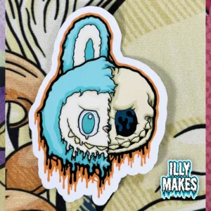 Drippy Labubu Skull Sticker