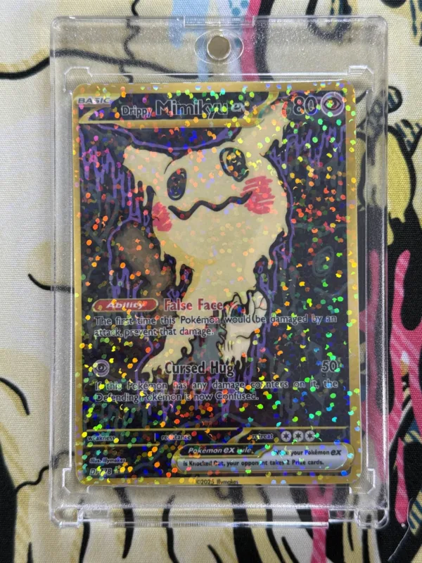 Custom made Drippy Mimikyu Ex card original art by Illymakes