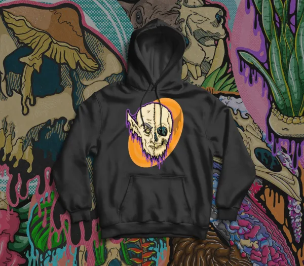 Drippy Nosferatu Skull Hoodie