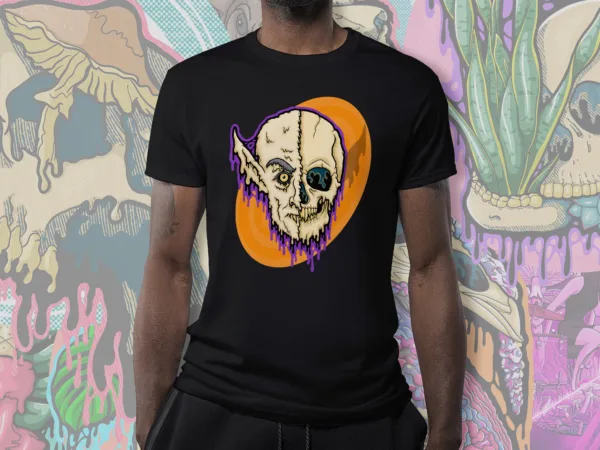 Drippy Nosferatu Skull Tee
