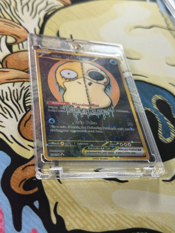 Custom Drippy Psyduck Ex skull card with original art by Illymakes