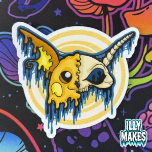 Drippy Raichu Skull Sticker
