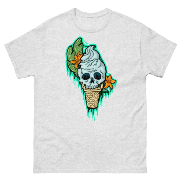 Drippy Ice Cream Skull 2 T-Shirt - Image 6