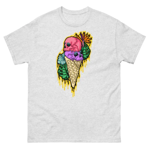 Drippy Ice Cream Skull 3 T-Shirt - Image 6