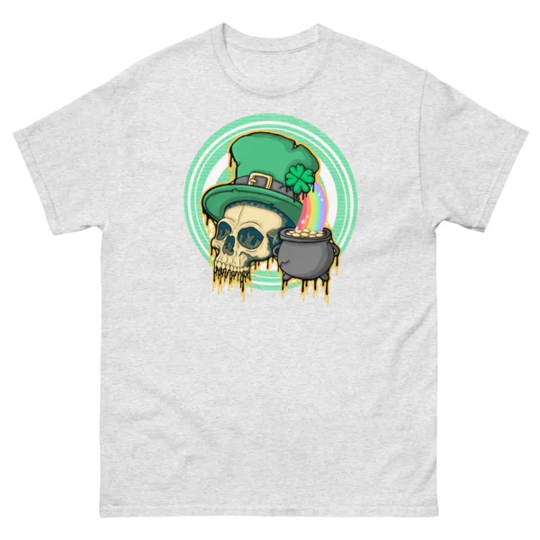 Drippy St. Patrick’s Day Leprechaun Skull T-Shirt - Image 10
