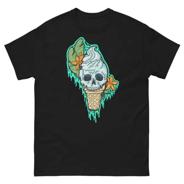 Drippy Ice Cream Skull 2 T-Shirt - Image 2
