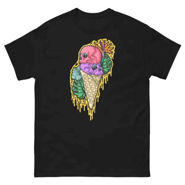 Drippy Ice Cream Skull 3 T-Shirt - Image 2