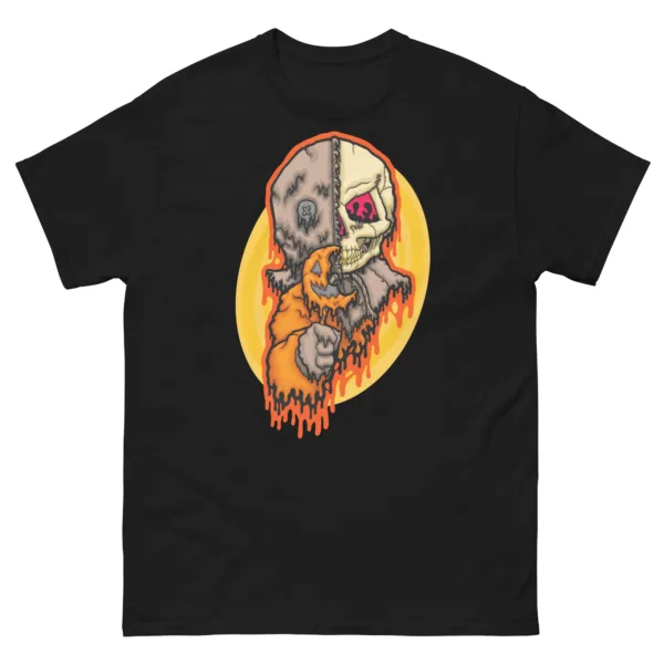 Celebrate Halloween all year with the Drippy Trick ‘R Treat Sam Skull Tee, featuring the iconic horror character reimagined in haunting drippy skull art. Perfect for spooky streetwear and horror fans.
