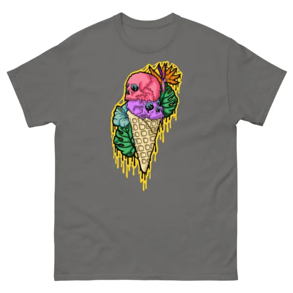 Drippy Ice Cream Skull 3 T-Shirt - Image 4