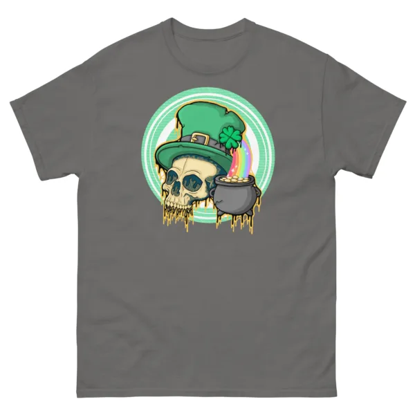Drippy St. Patrick’s Day Leprechaun Skull T-Shirt - Image 6