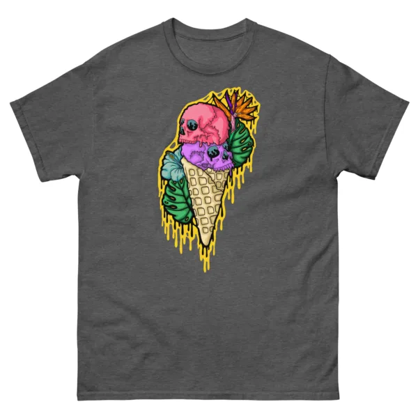 Drippy Ice Cream Skull 3 T-Shirt - Image 3