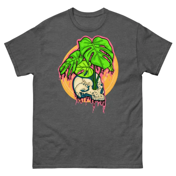 Drippy Monstera Skull Tee - Image 3