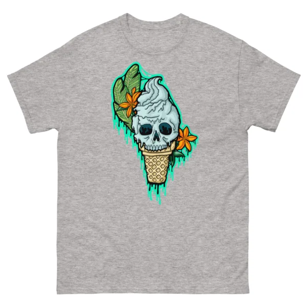 Drippy Ice Cream Skull 2 T-Shirt - Image 5
