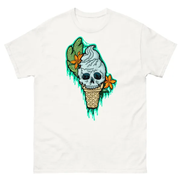 Drippy Ice Cream Skull 2 T-Shirt - Image 7