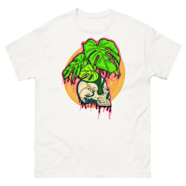 Drippy Monstera Skull Tee - Image 7