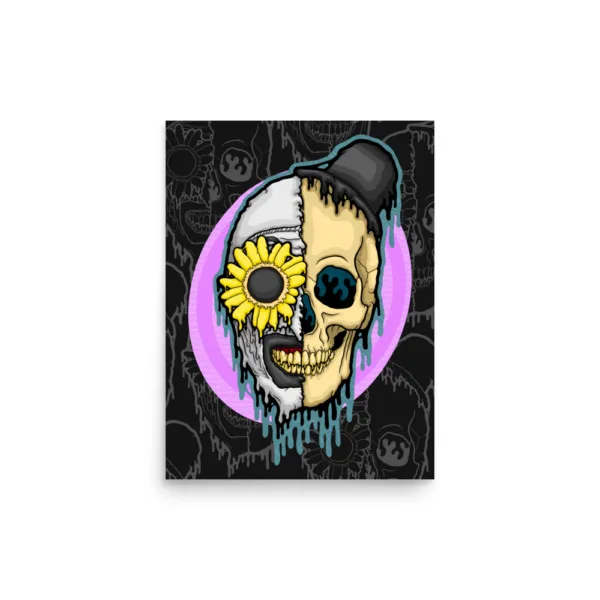 Drippy Art the Clown Skull Poster - Image 4