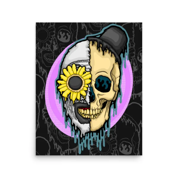 Drippy Art the Clown Skull Poster - Image 3