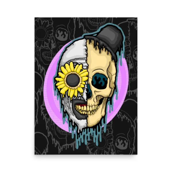 Drippy Art the Clown Skull Poster - Image 2