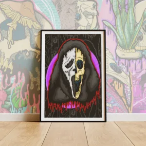 Drippy Ghost Face Skull Poster