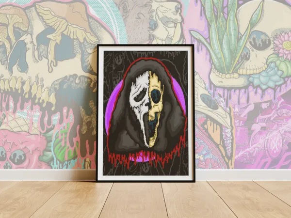 Drippy Ghost Face Skull Poster