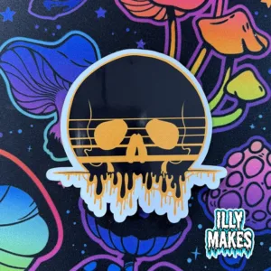 Drippy Horizon Sun Skull Sticker