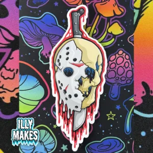 Drippy Jason Hockey Mask Skull Sticker