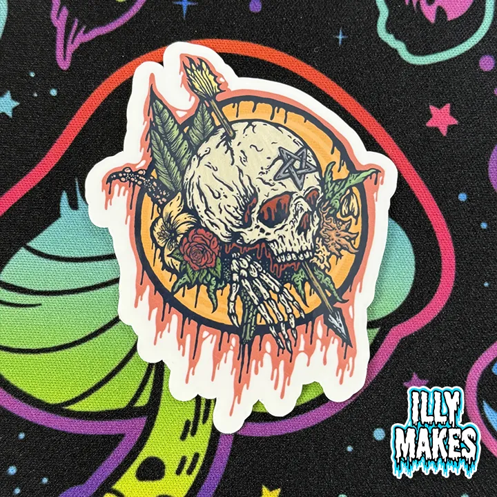 Drippy Skull Sticker Collab with Maxwell Aston