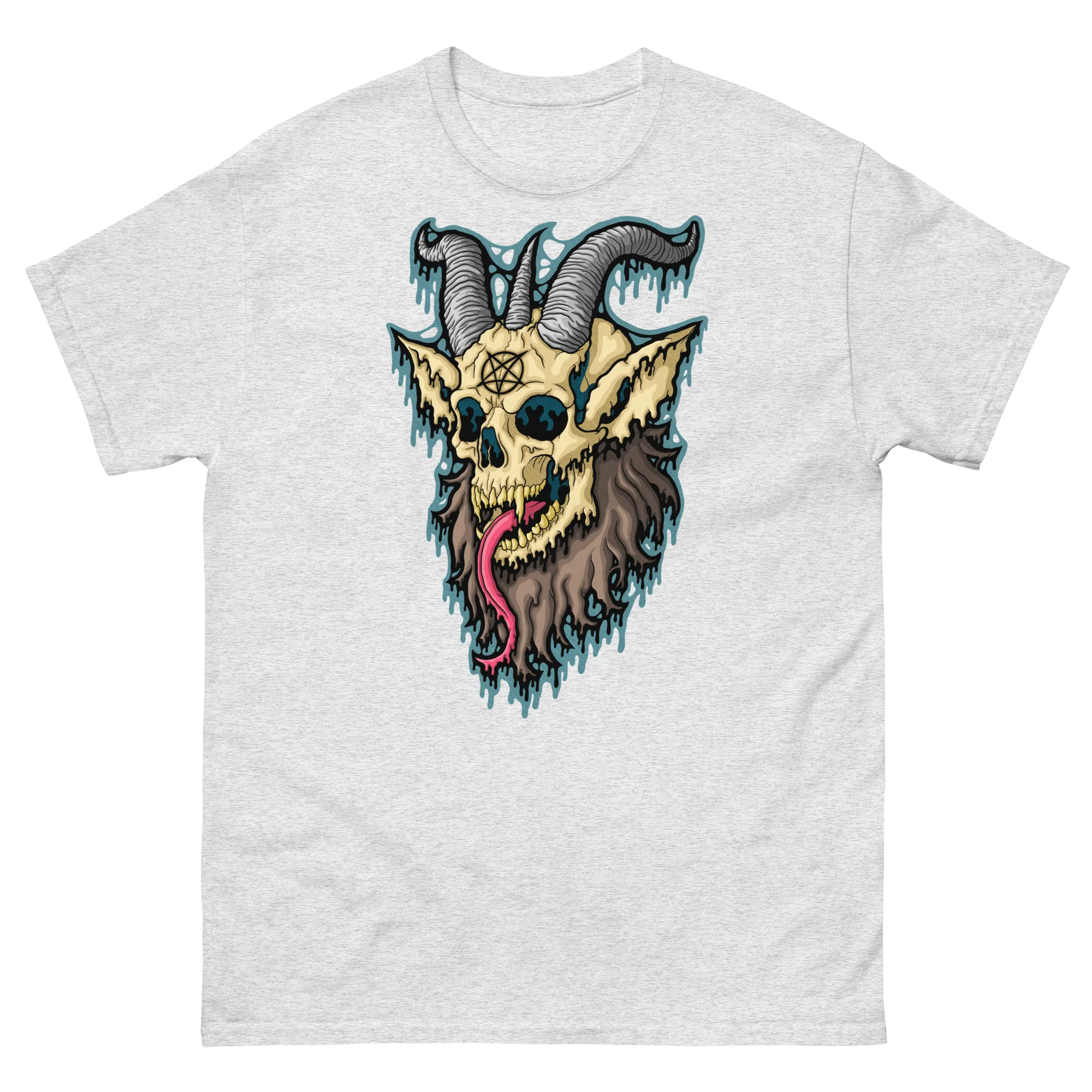 Drippy Baphomet Skull 2 Tee - Image 6