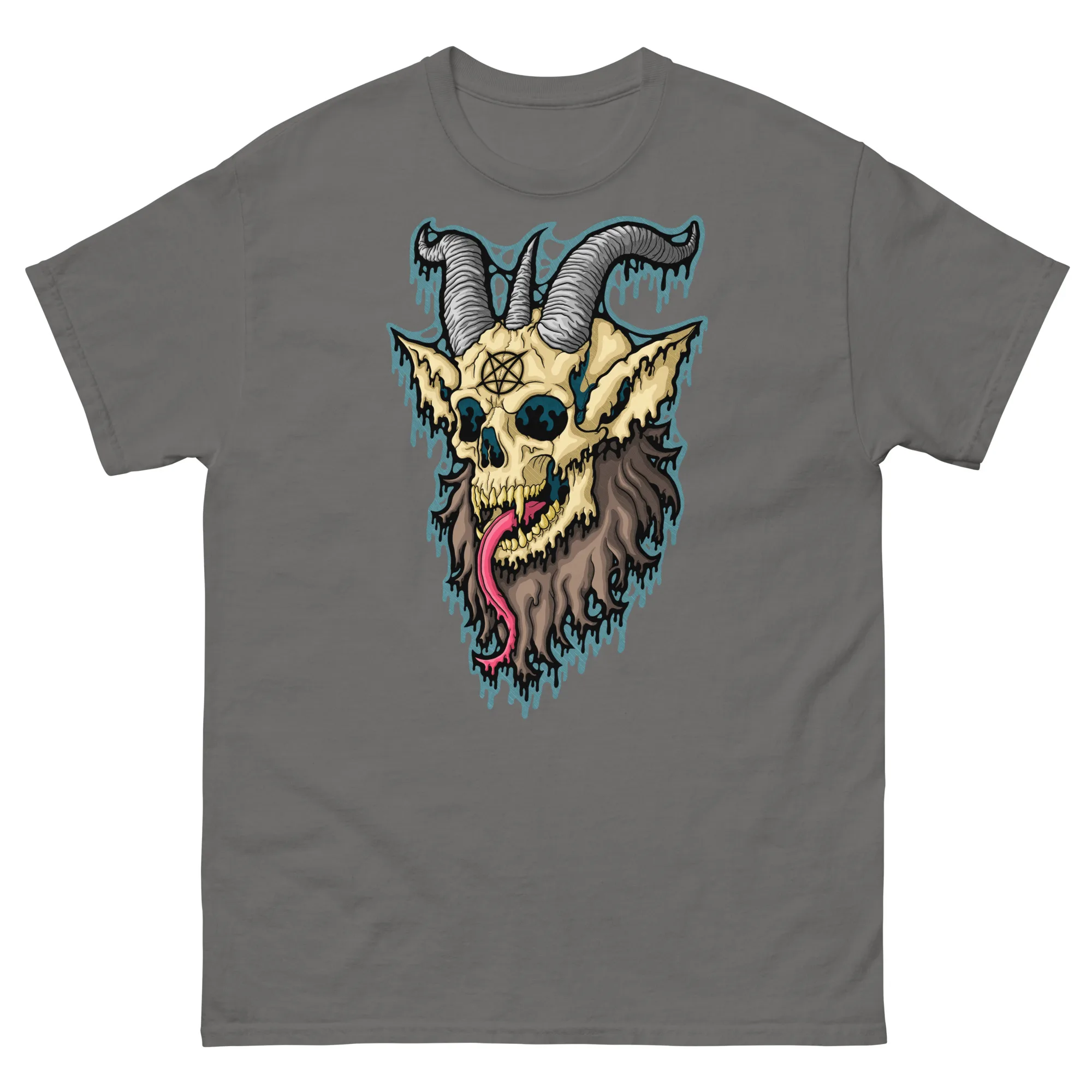 Drippy Baphomet Skull 2 Tee - Image 4