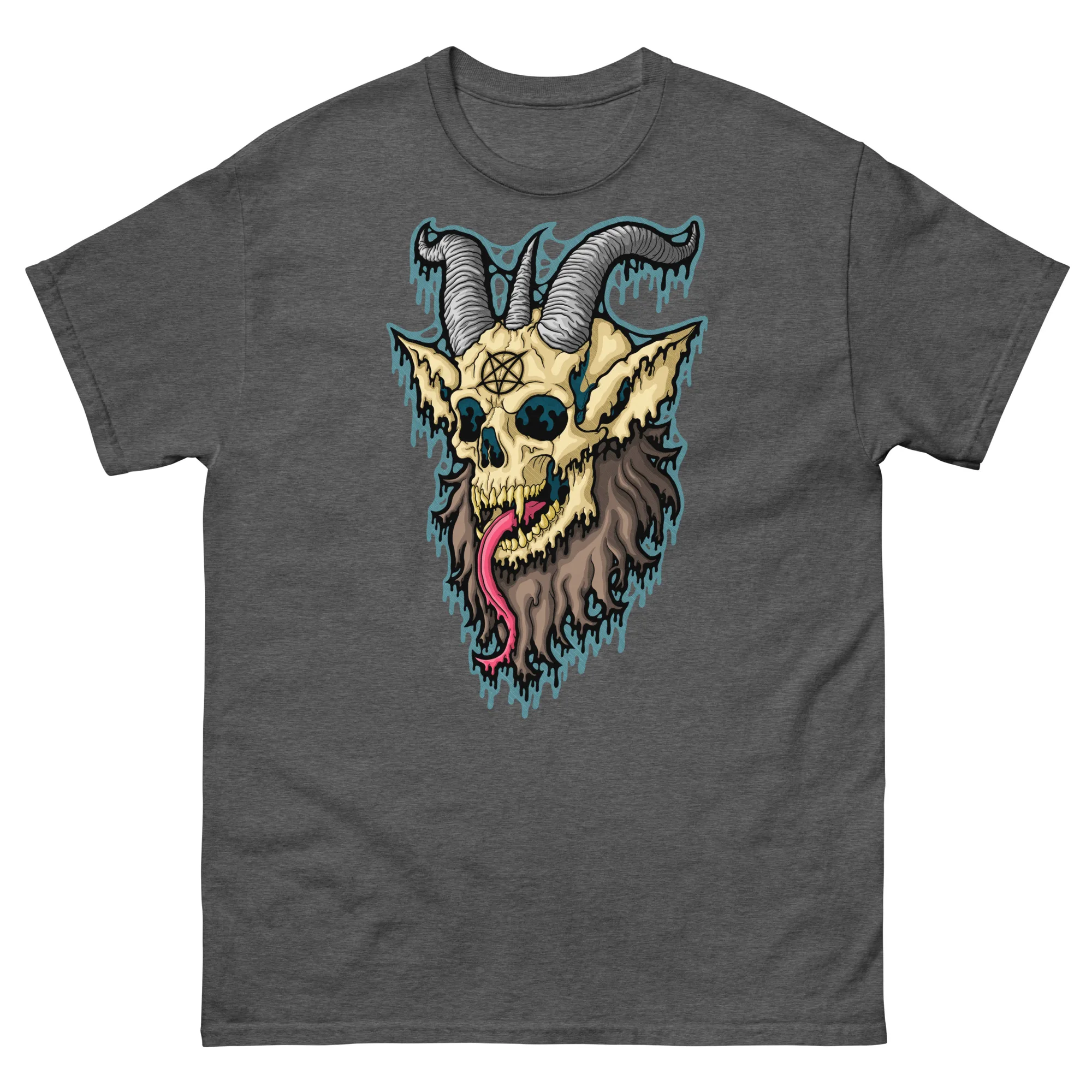 Drippy Baphomet Skull 2 Tee - Image 3