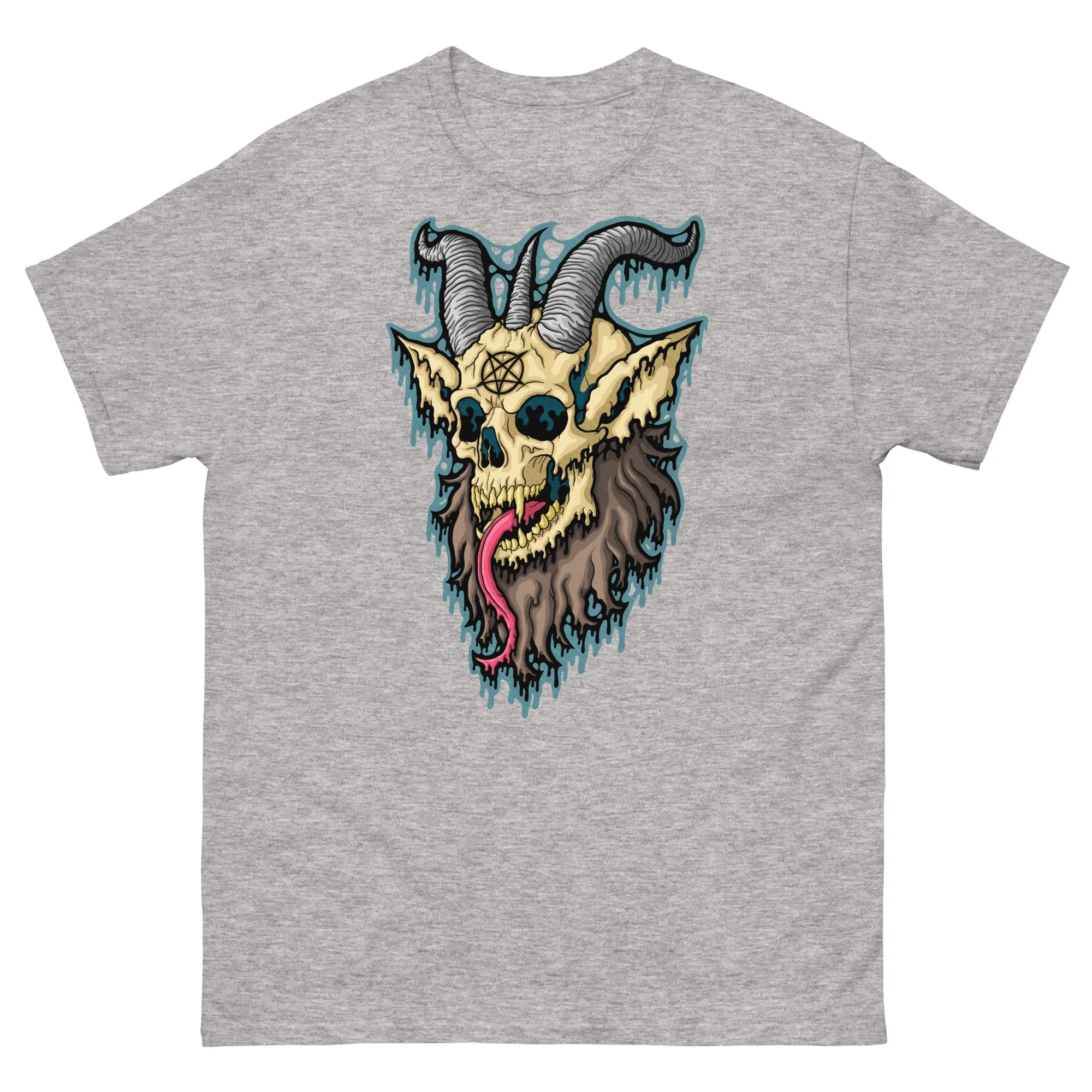 Drippy Baphomet Skull 2 Tee - Image 5