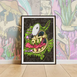 Drippy Courage the Cowardly Dog Skeleton Art Print